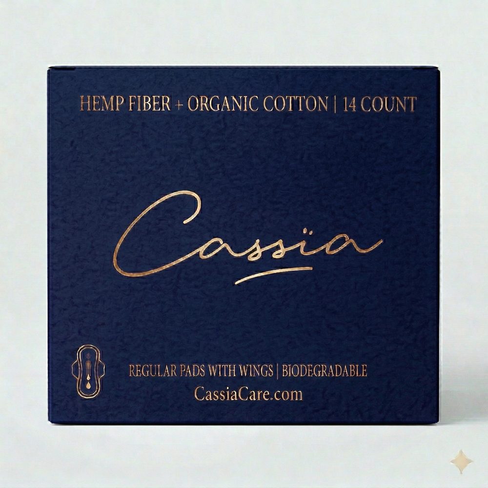 Cassia packaging concept in navy